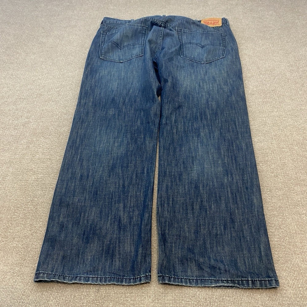 Levis 559 Jeans Mens 38 Fits 39x30 Blue Baggy Relaxed Wide Leg Distressed Denim